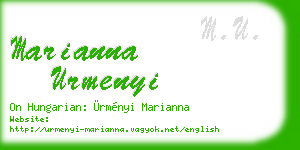 marianna urmenyi business card